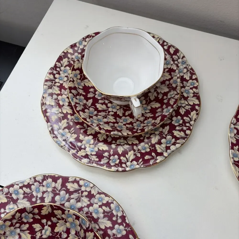 Vintage RARE Royal Albert Chintz Royal Brocade Coffee/Tea Dessert Set 20 Pieces